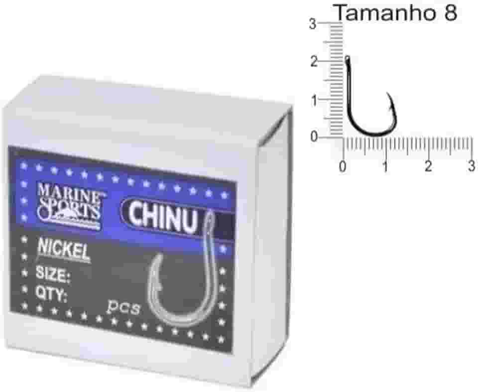 Anzol Chinu Nº 8 Black Nickel Marine Sports - 100 Peças