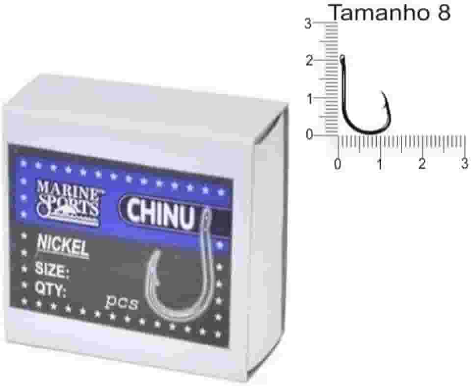 Anzol Chinu Nº 8 Black Nickel Marine Sports - 100 Peças