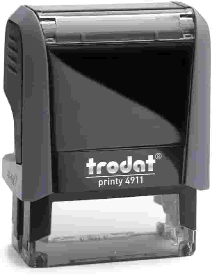 Carimbo Trodat Printy 4911 38x14mm Preto e Cinza