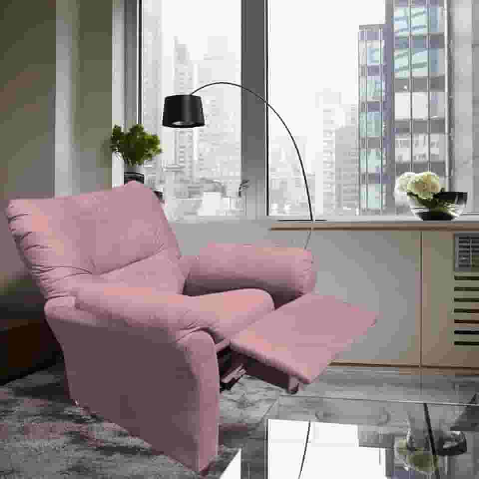 Poltrona Reclinável Manu Extensão De Cílios Estética Sobrancelha Suede Rosa