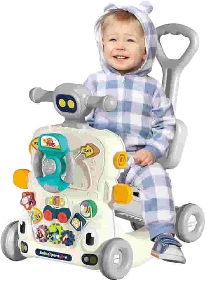 Andador Didático Musical com Brinquedos Interativos 6 em 1 Multmaxx (Cinza)
