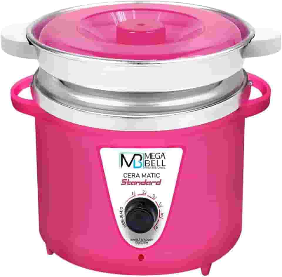 Mega Bell, Panela aquecedora de cera para depilação, Termocera, Cera-Matic Standard, Com refil, Bivolt, 900g, Rosa