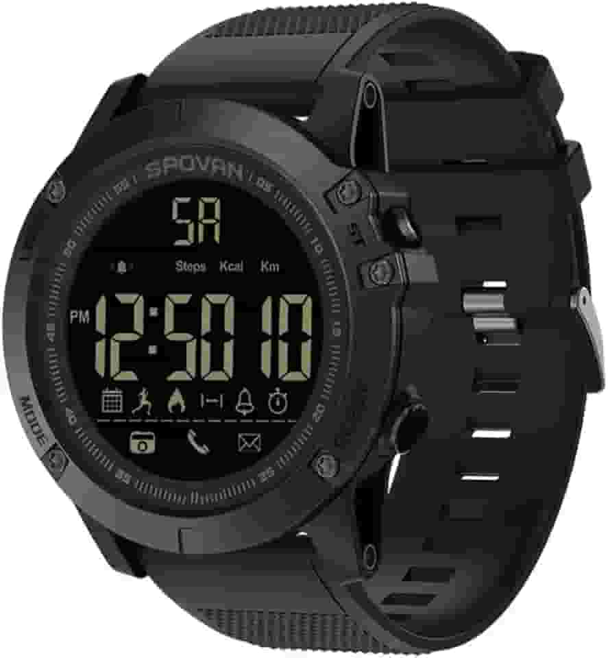 Andoer Relógio esportivo digital inteligente externo para homens com pedômetro. Relógio de pulso para iOS e Android 50M à prova d'água