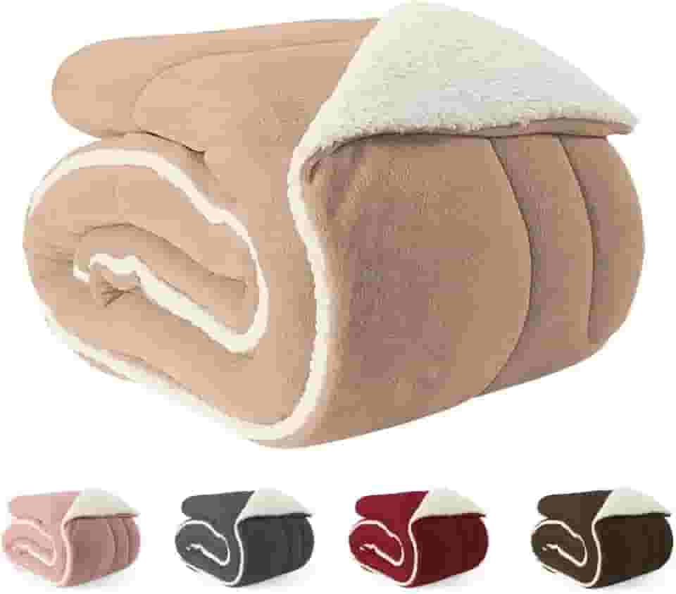 Coberdrom Edredom Solteiro Sherpa Dupla face Macio 2,40m x 1,60m (BEGE)