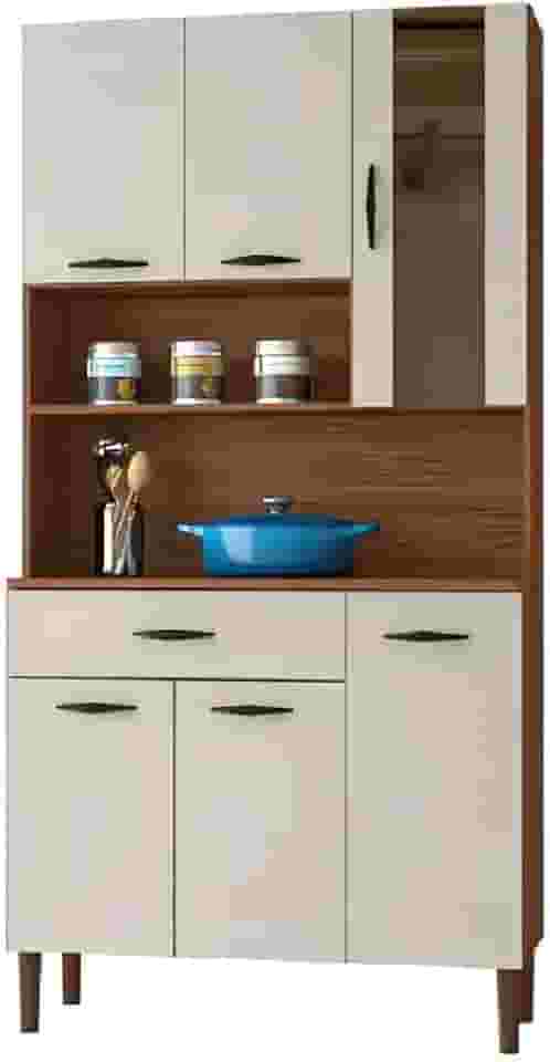 Armário De Cozinha Completa Golden Nogueira/Off White