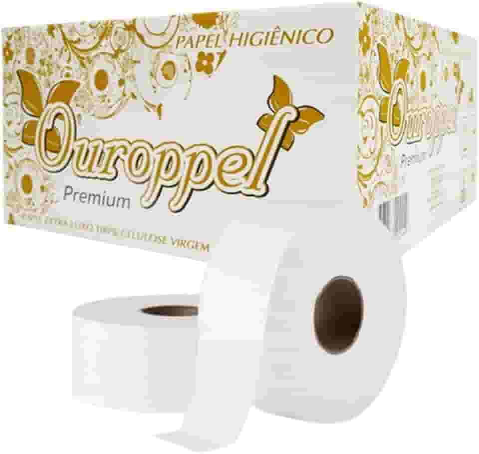 Papel Higiênico Rolão Folha Dupla Luxo Para Empresas Caixa 8 Rolos x 250 metros