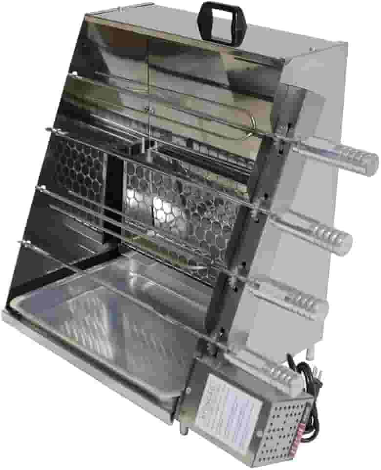 Churrasqueira Giratória Vertical Ecológica Sem Fumaça Inox 4 Espetos