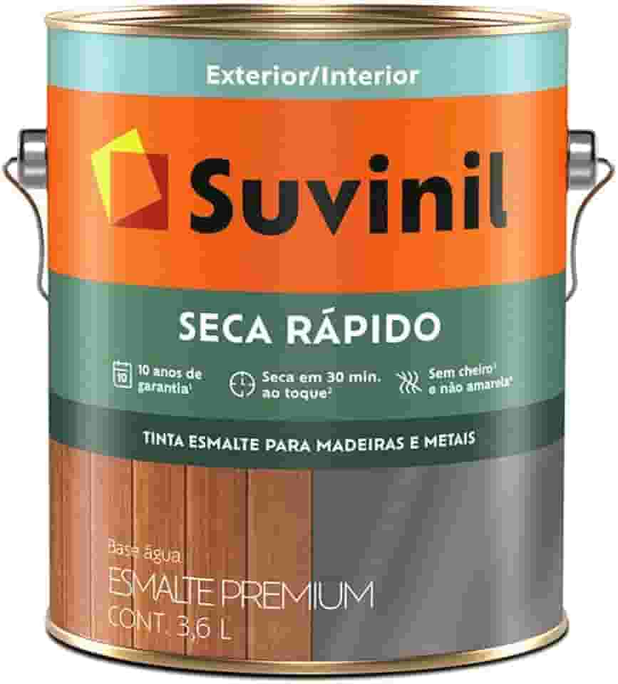 Tinta Suvinil para madeiras e metais esmalte acetinado seca rapido 3,6L - Branco - 53700011