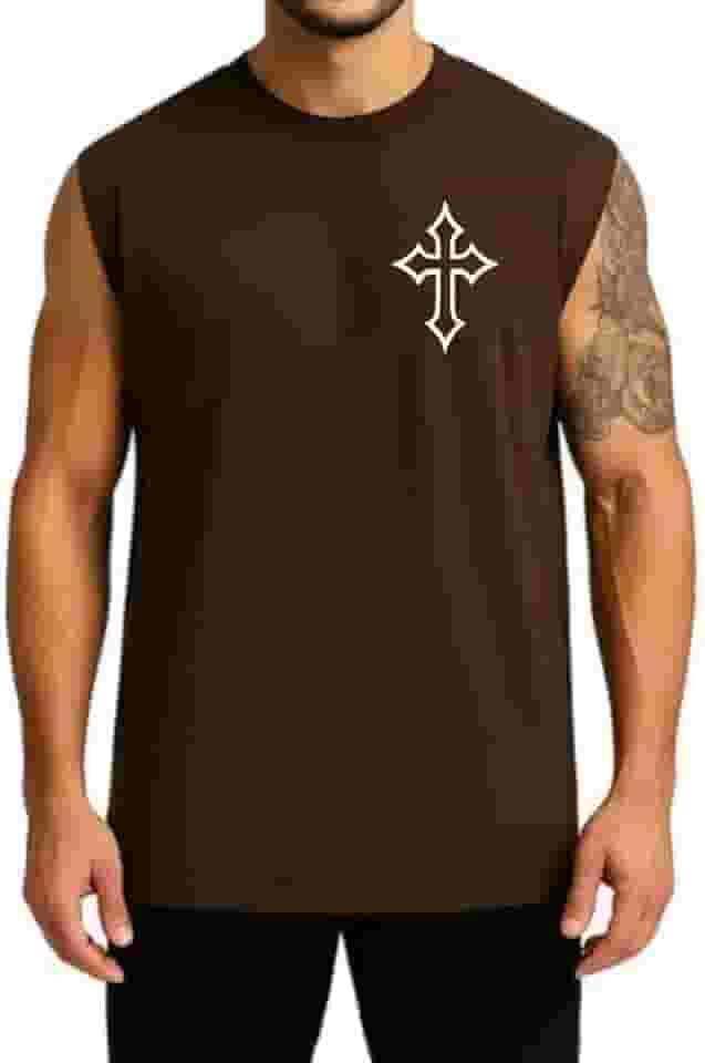 Regata Masculina Oversized Streetwear Detalhe em Cruz