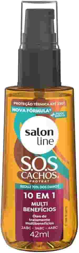 Salon Line, Óleo 10 em 1 Multibenefícios, SOS Cachos, Vegano - Para Cabelos Cacheados e Crespos, 42ml