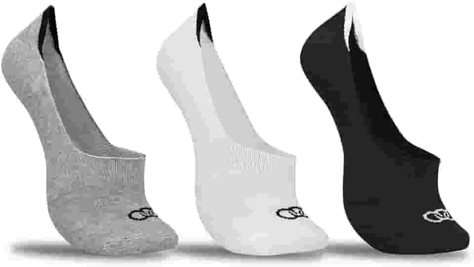 Kit Meia Olympikus Ult Invisível 3 Pares Branca, Cinza e Preta