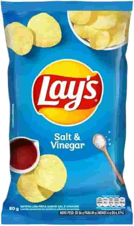 Lays Sal e Vinagre Elma Chips Médio Kit 6 Pacotes
