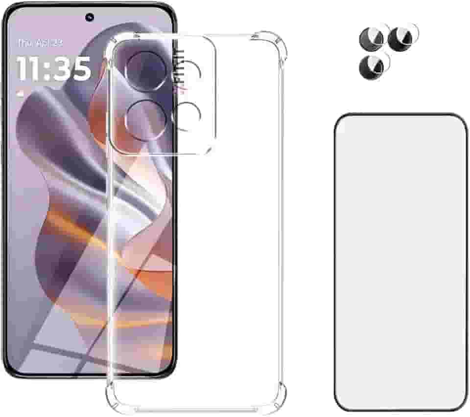 Kit Capa Anti Impacto para Moto G75 com Película 5D e Película para Lente de Câmera