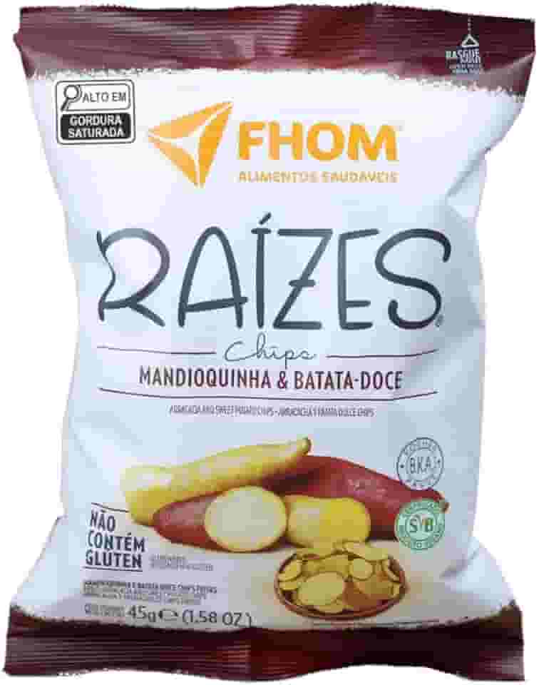 Chips de Batata Doce e Mandioquinha Alimento Vegano Fhom 45g