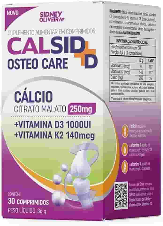 Cálcio Citrato Malato 250mg + K2 140mcg Calsid-d Osteo Care