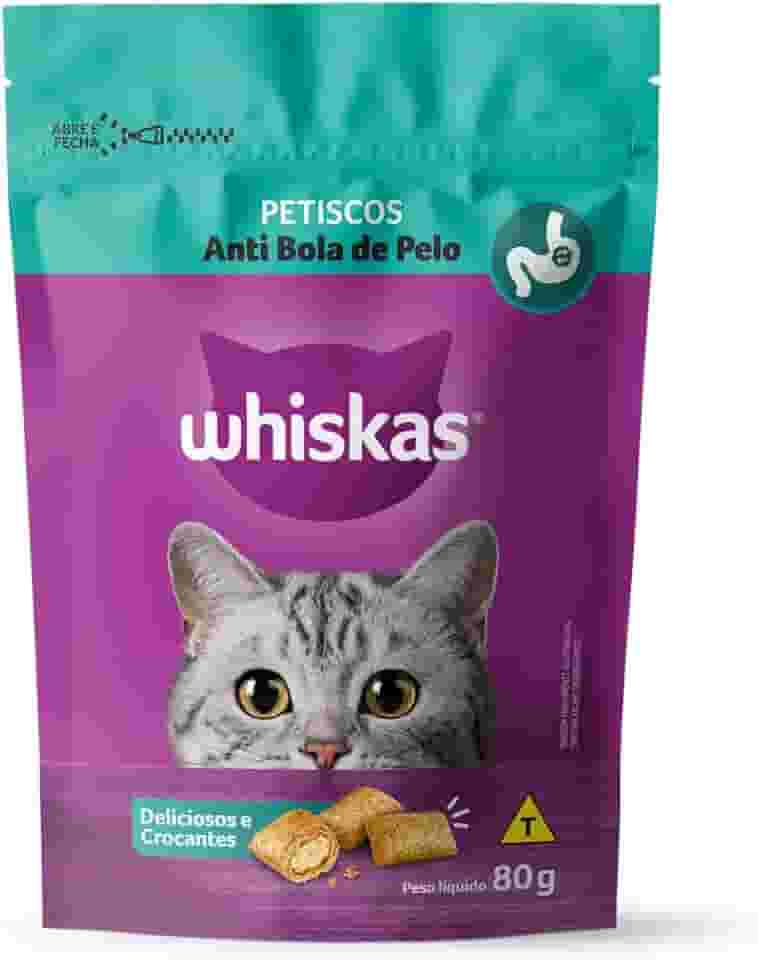 whiskas Petisco Whiskas Temptations Anti Bola De Pelo Para Gatos Adultos 80 G