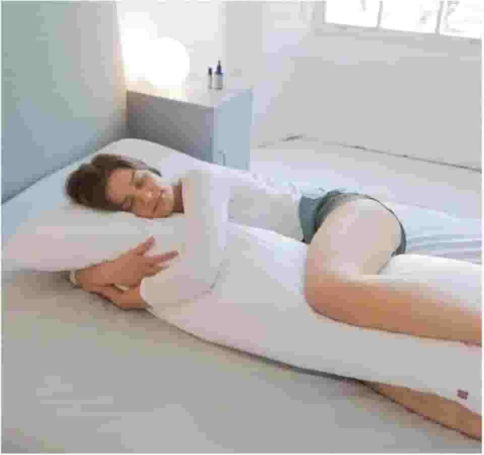 Travesseiro Corpo 100% Silicone Xuxão Grande 1,35 x 0,48M - Branco