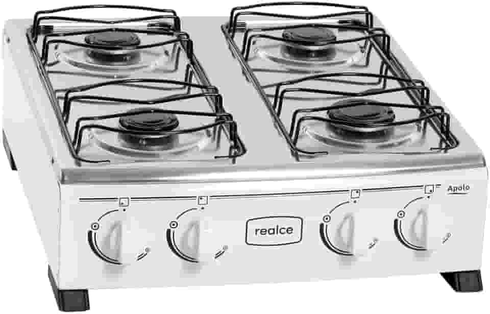 Fogão de Mesa 4 Bocas Apolo Sem Tampa Realce Branco
