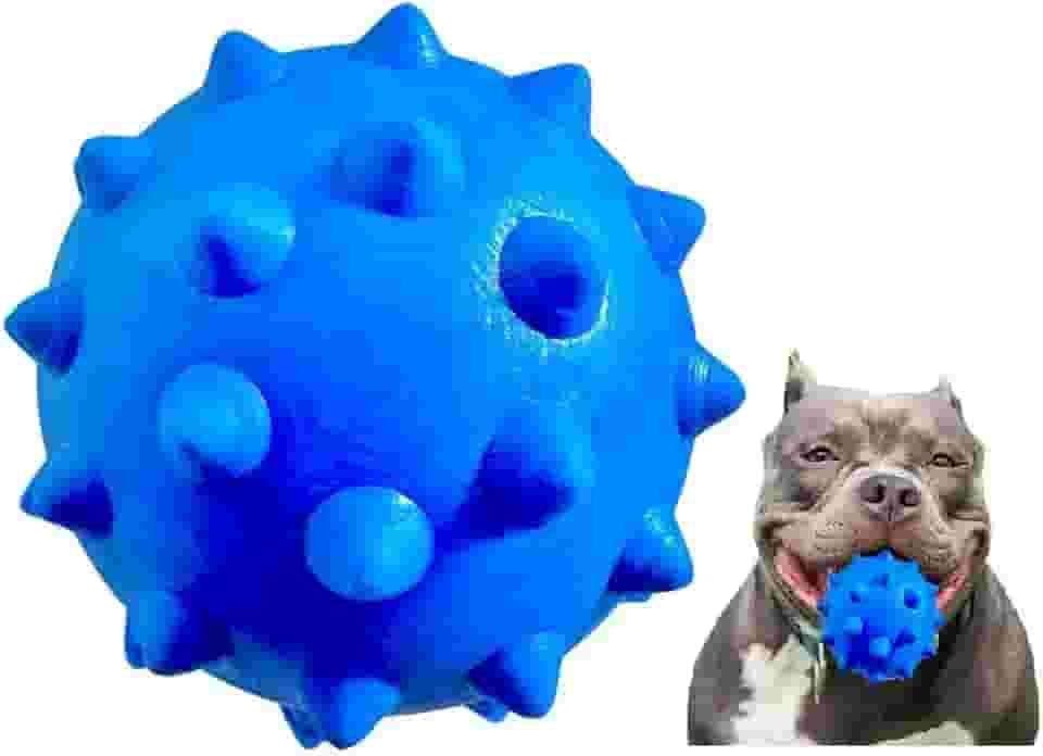 Brinquedo Para Cães Bola Grande Maciça Extra Forte 70mm Cachorro Grande Brinquedo Hard (Azul)