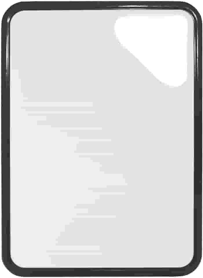 Naxos Tábua de Corte Antiderrapante Branca com Cinza, antibacteriana e livre de BPA (atóxica) com abertura para transferência de alimentos., 802003