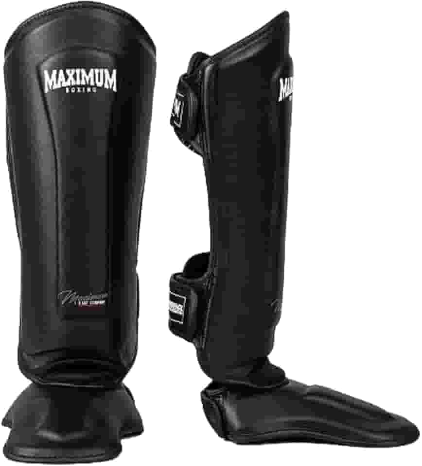 Caneleira de Muay Thai Kickboxing Maximum Classic Black (Par)