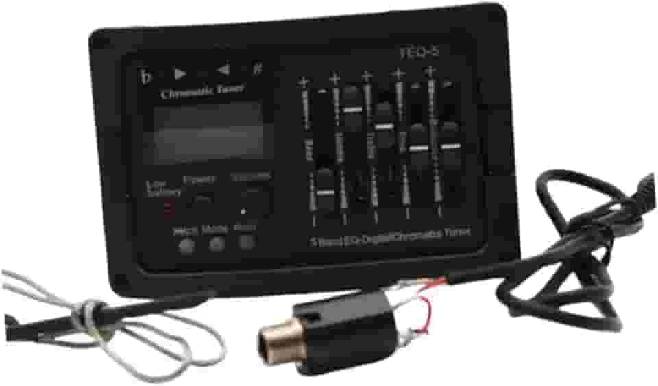 Pré-amplificador de 5 Bandas para Violão, Afinador Digital com Mistura Cromática, Captador Piezoelétrico, Controle de Volume, Sem tampa de rosca traseira