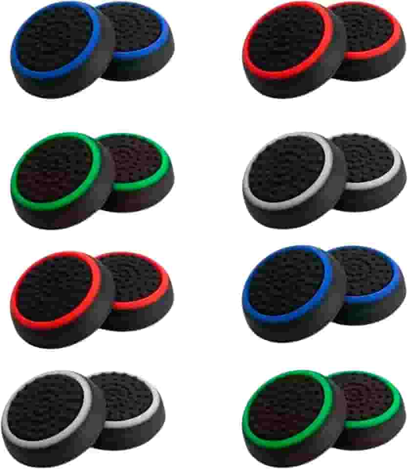 8 Pares Grip Borracha Silicone Botão Compatível Com Controle Gamer Borrachinha Protetor Analógico