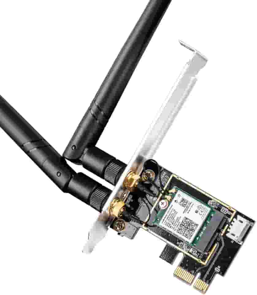 Cudy Novo cartão AX3000 Wireless WiFi 6 PCIe para PC, Bluetooth 5.2, AX200, 3000Mbps WiFi 6 velocidades, 802.11ax/ac/a/b/g/n, Windows 11, 10, WE3000