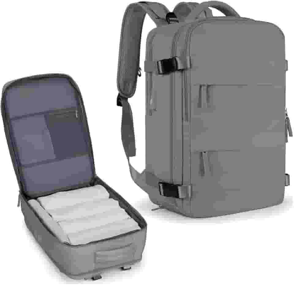 Mochila De Viagem Avião Grande Multifuncional Unissex - Mochila De Mão Com Porta USB, Compartimento para Tênis, Notebook
