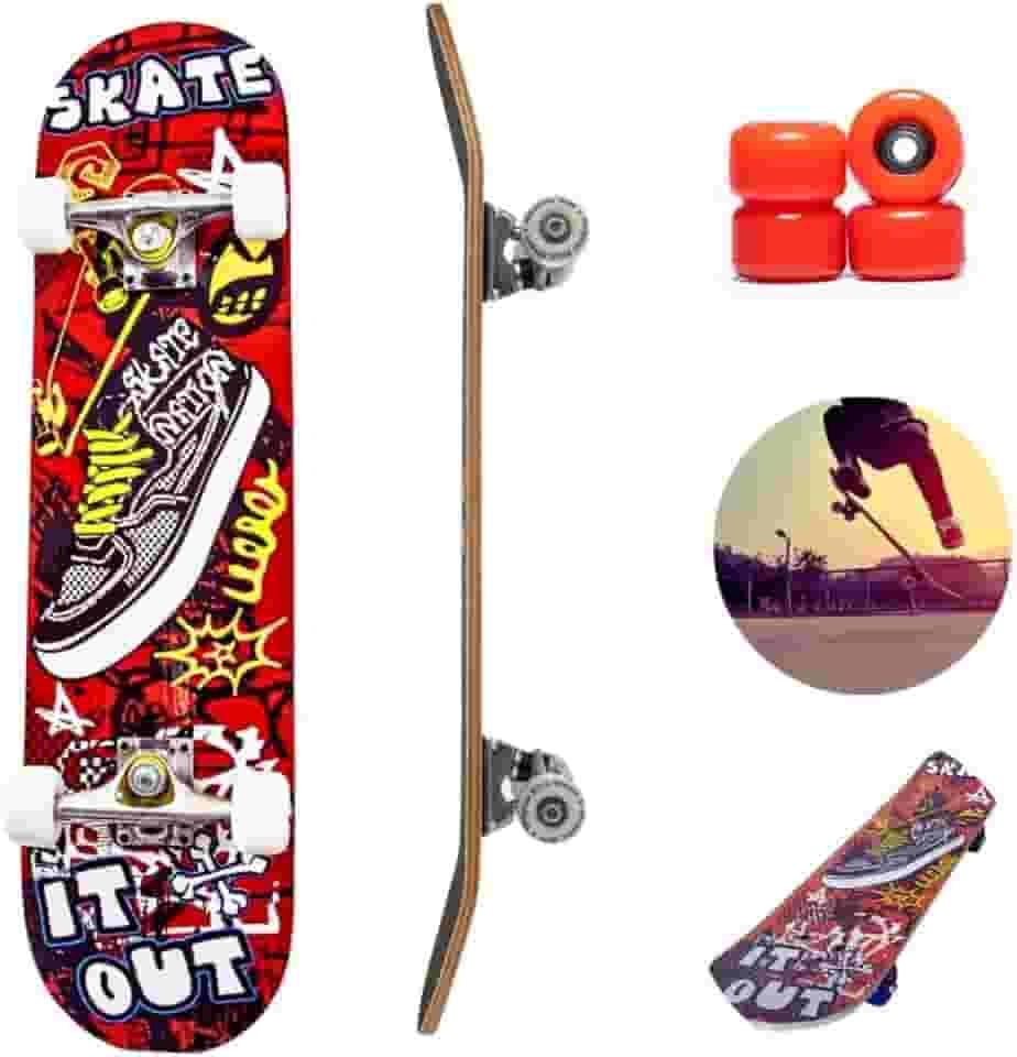 Skate Infantil Semi Profissional Juvenil Montado Completo Radical Skateboard Criança Shape com Lixa