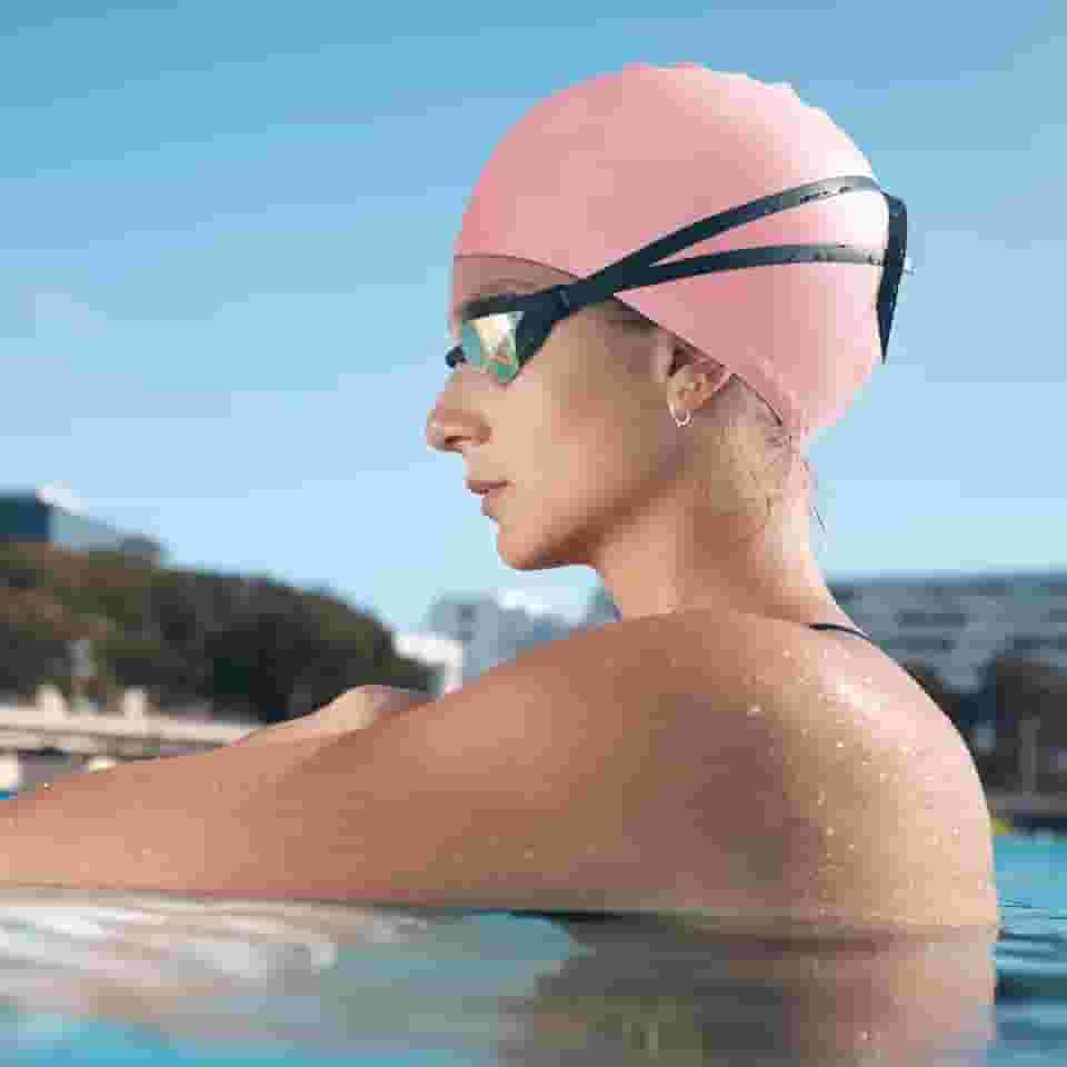 Toucas de natação para cabelos longos, toucas de natação de silicone durável para mulheres, homens e adultos