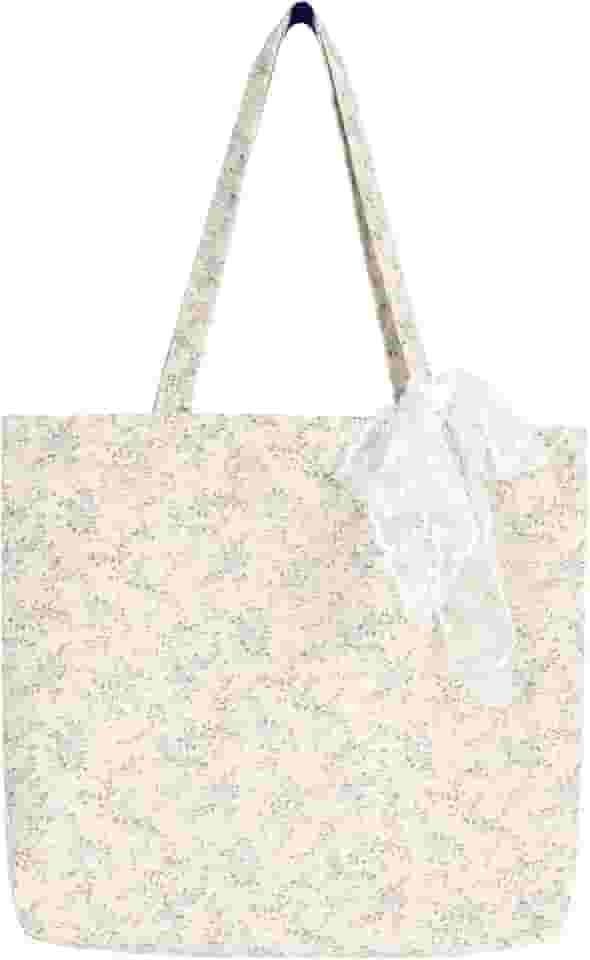 Sacola de lona estética para mulheres, bolsa de compras reutilizável bolsa de ombro bolsa de praia bolso interno com zíper, flor quebrada, grande, Bege, Large