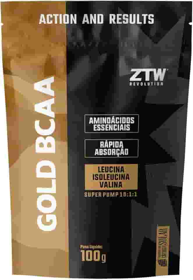 BCAA Gold Super Pump 10:1:1 Refil 100g em Po Aminoacidos Essenciais Leucina Isoleucina Valina Importado Original (100G, Melancia)