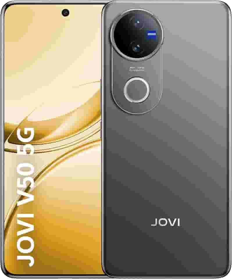 Smartphone JOVI V50 5G 512GB 12GB RAM, Câmeras ZEISS 50MP OIS. AMOLED 120Hz, Bateria 6000mAh, Carregamento Rápido 90W, Snapdragon 7 Gen3, Android 15, Preto Acetinado
