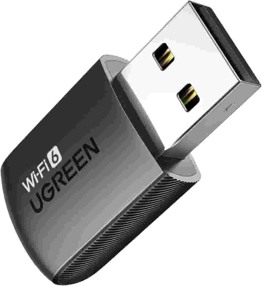 UGREEN Adaptador WiFi para PC de mesa, AX900 USB WiFi 6 adaptador com banda dupla de 5GHz/2,4 GHz, driver integrado para Windows 10/11