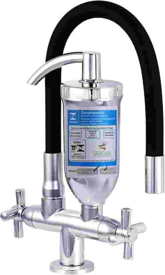 Torneira Cozinha Bancada Com Filtro Purificador De Água Preta Para Pia Balcão Mesa Flexível Móvel Silicone 1/4 Volta