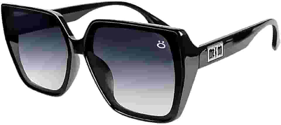 Óculos Sol Quadrado Original Feminino Proteção UV + Case Praia Verão Luxo Preto Presente Estilo