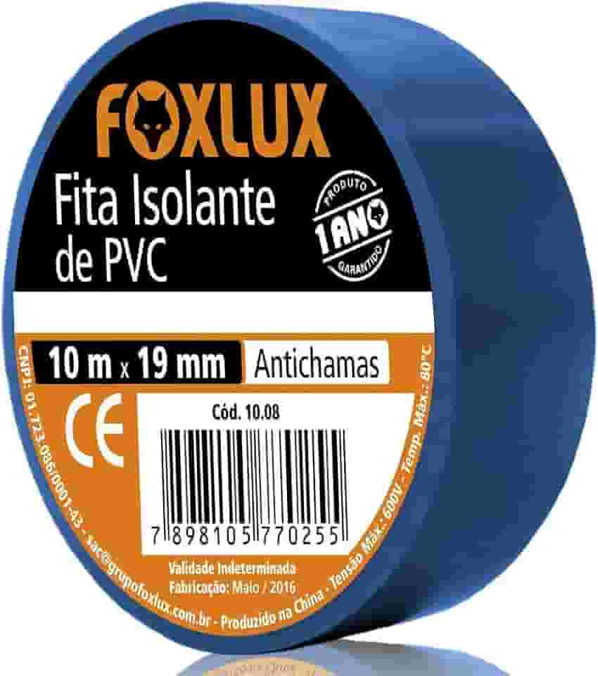 Foxlux Fita Isolante PVC Antichamas 10m x 19mm Azul