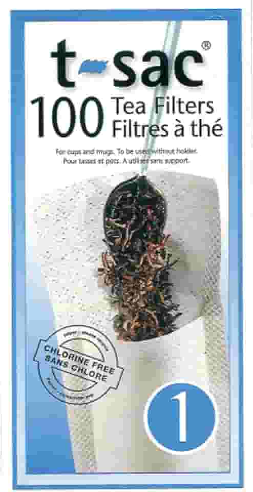 T-Sac Sacos de filtro de chá, infusor de chá descartável, número 1, capacidade para 1 xícara, conjunto de 100