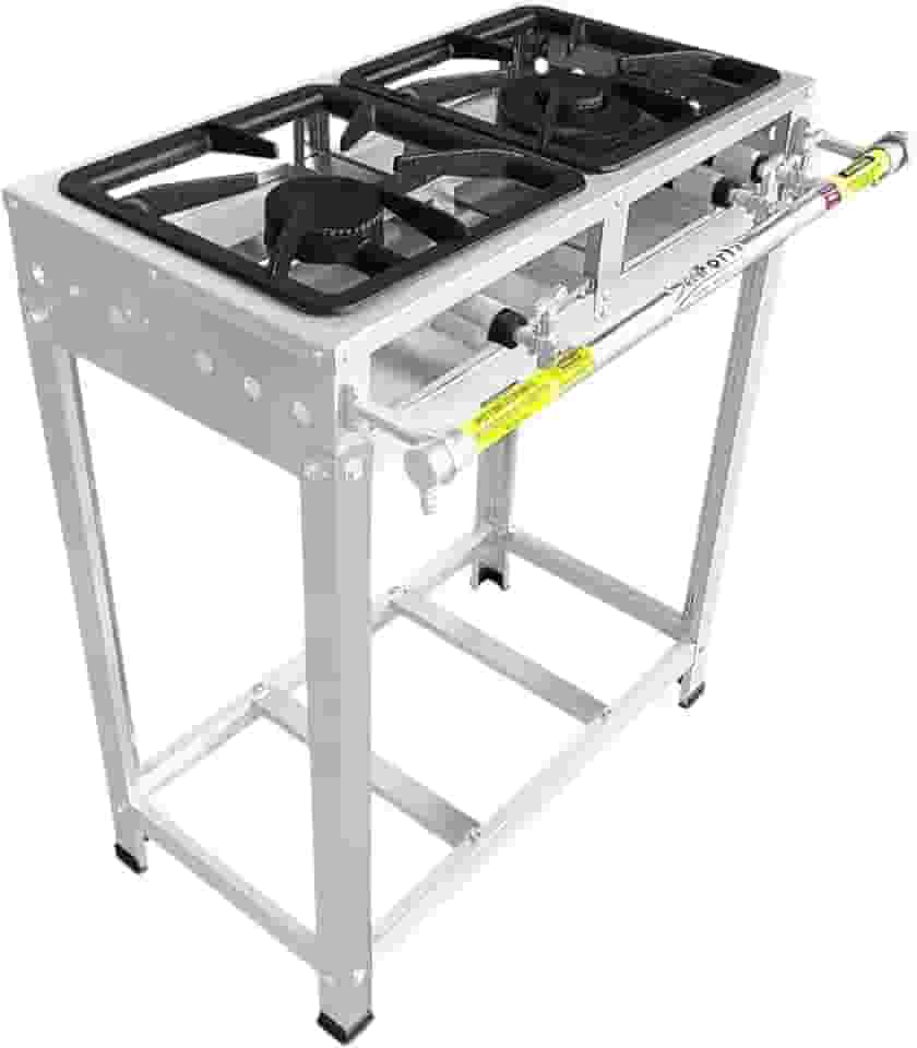 Fogão Industrial 2 Bocas, Baixa Pressão, Inox, Queimadores Duplos, Duas Chamas