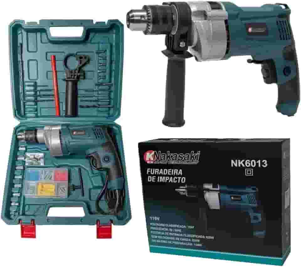 Furadeira De Impacto 1000w Parafusadeira 13mm 28 Pçs Com Maleta (110, Volts)