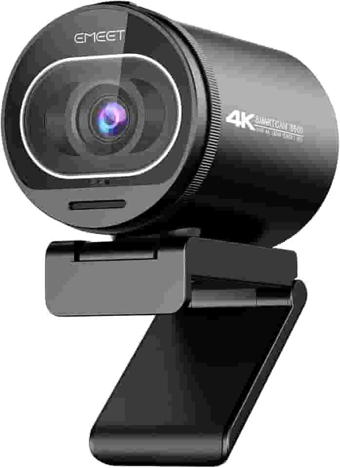 EMEET Webcam 4K para PC, webcam S600 com sensor Sony, 2 microfones de redução de ruído, FOV de 65° a 88°, foco automático TOF, capa de privacidade rotativa integrada, 1080p a 60FPS, ideal para