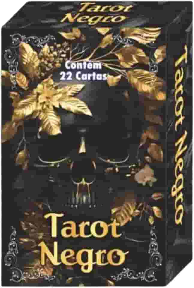 Tarot Negro Baralho com 22 Cartas Manual Próprio Desenhos Místicos