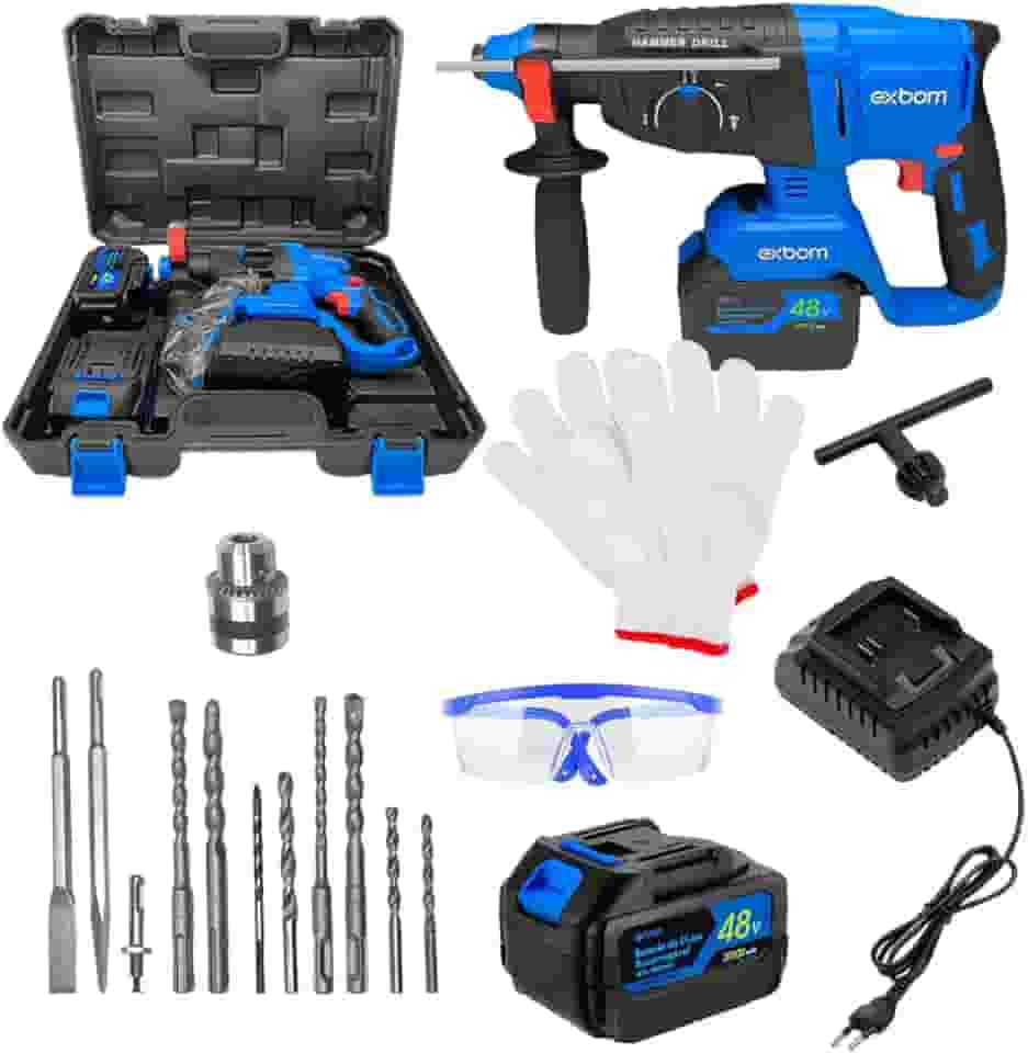 Martelete Perfurador Rompedor Sem Fio 1150W Brushless, Bateria De Lítio 3000mAh, SDS Plus, Alta Potência E Impacto 2.8J, Ideal Para Concreto, Madeira E Metal