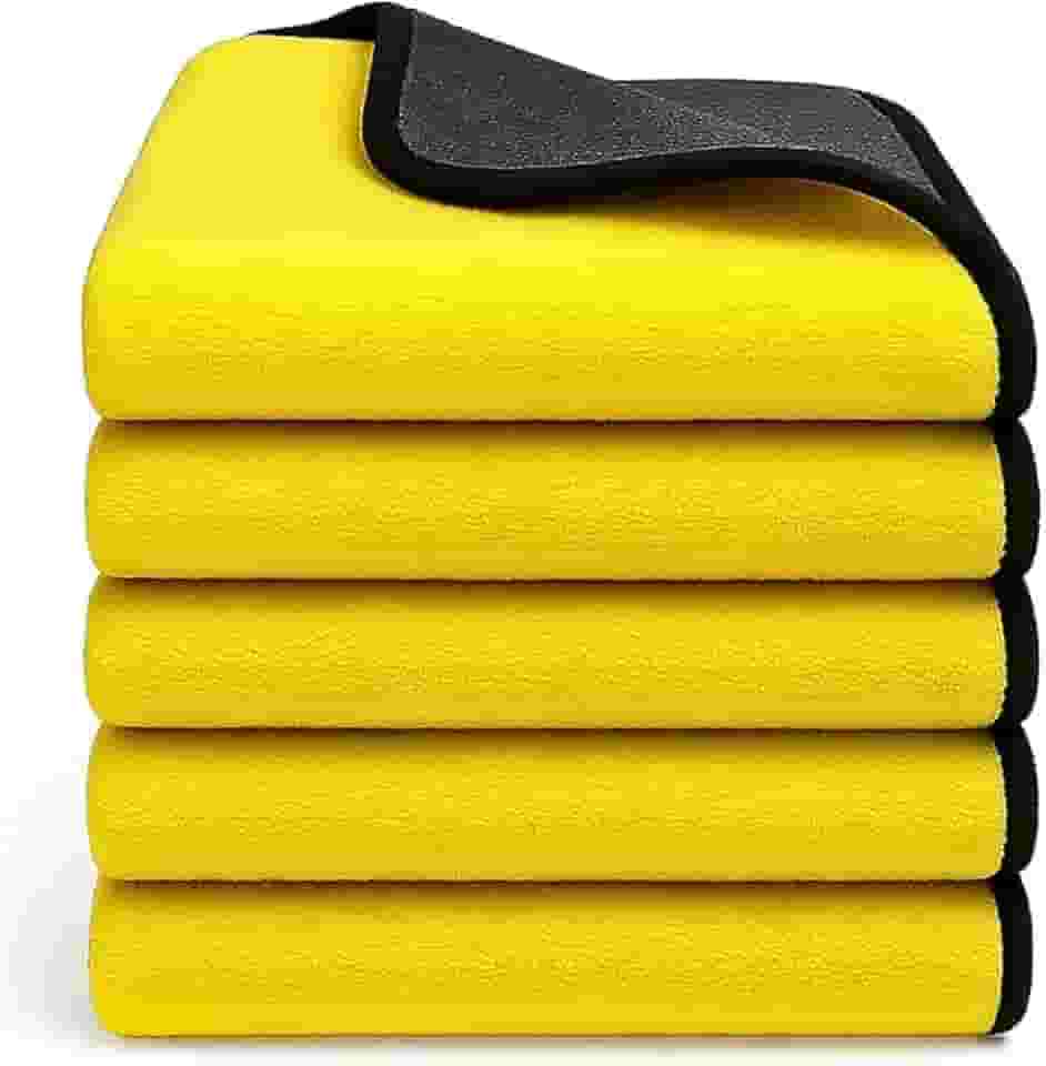 Kit 05 Pano Flanela Microfibra Automotiva 30x40 30x60 400GSM Premium Toalha Para Lavagem Secagem Polimento de Carro Vidros Interior (30x60 cm)