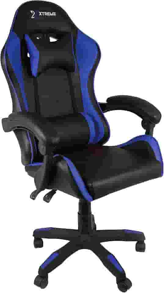 Cadeira Xtreme Gamers Cinesis Giratória Reclinável Altura Ajustável Preta e Azul