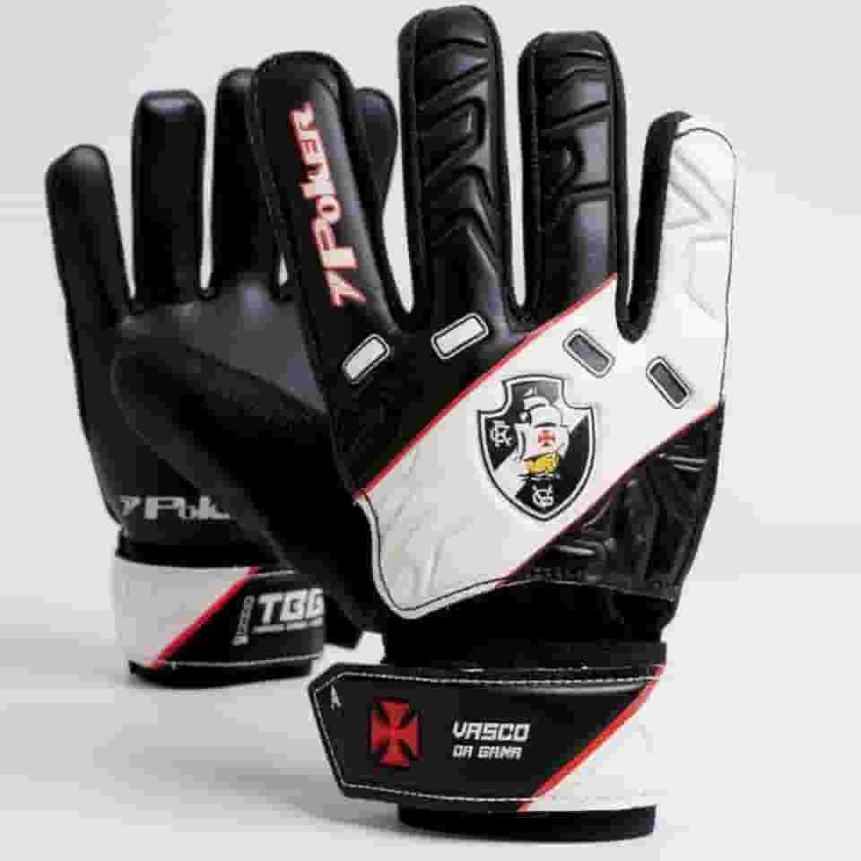 Luva de Goleiro Vasco da Gama Infantil Futebol Oficial Licenciada Criança Juvenil Jovem Original Macia Resistente Jogo Treino Qualidade Profissional