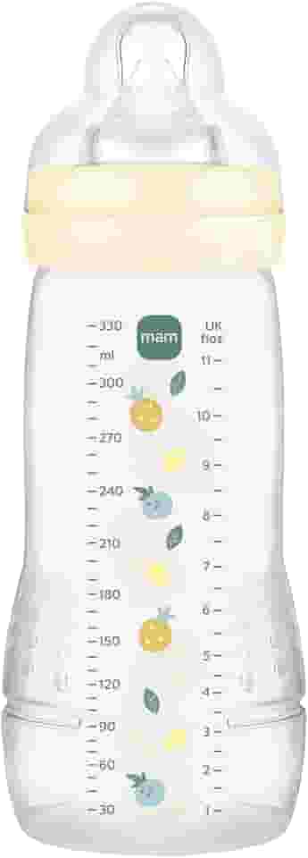 MAM Baby 1 Mamadeira Easy Active 270ml Com Formato Ergonômico e Fácil de Segurar para Crianças 2+ Meses com Bico de Silicone Skinsoft, Neutra