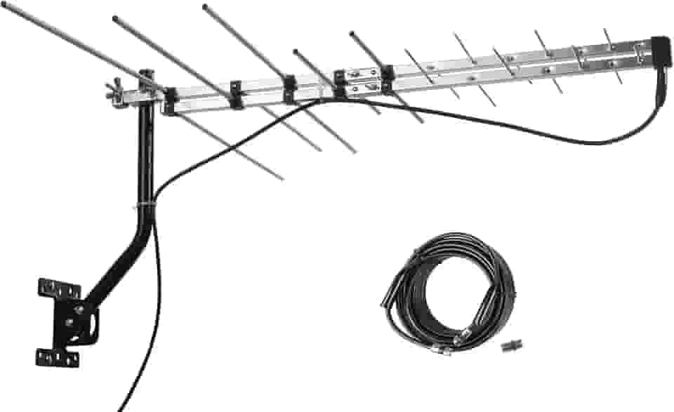 Antena Yagi externa McDuory TV com capacidade de recepção de longo alcance - antena de TV digital disponível para montagem no sótão ou teto, antena digital OTA de longo alcance para recepção clara, 4K/1080P/HD
