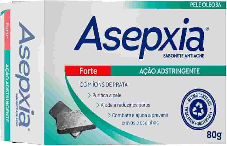 Asepxia Sabonete Forte 80g — Com Ácido Salicílico e Zinco | Reduz Espinhas e Cravos | Controle da Oleosidade e Brilho | Limpeza Profunda para Pele Oleosa